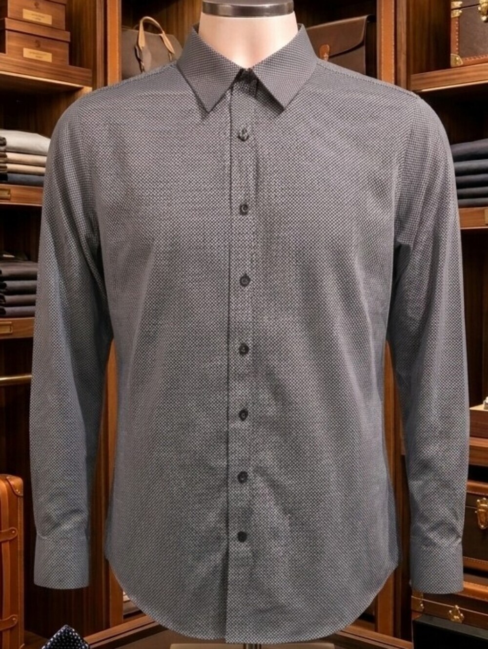 685. Brooks Brothers Red Fleece Men's Fitted Button Down Shirt Size 12 Black